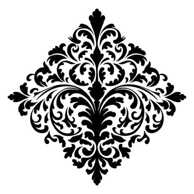 Klasik Barok Süslemesi, Zarif Çiçek Şam Dekoratif Element, Çiçeksel antika tarzı. Acanthus desenli yaprak girdap tasarım unsuru düğün dekorasyonu