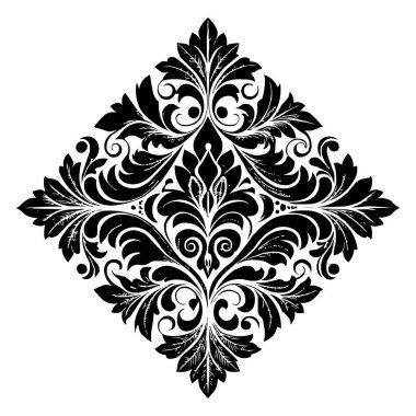 Klasik Barok Süslemesi, Zarif Çiçek Şam Dekoratif Element, Çiçeksel antika tarzı. Acanthus desenli yaprak girdap tasarım unsuru düğün dekorasyonu