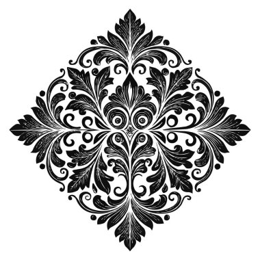 Klasik Barok Süslemesi, Zarif Çiçek Şam Dekoratif Element, Çiçeksel antika tarzı. Acanthus desenli yaprak girdap tasarım unsuru düğün dekorasyonu