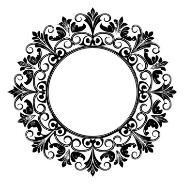 Zarif Dairesel Çiçek Çerçevesi, Süslü Vintage Sınır Tasarımı, Yalıtılmış Çiçeklerin Yuvarlak Vektör Çerçevesi