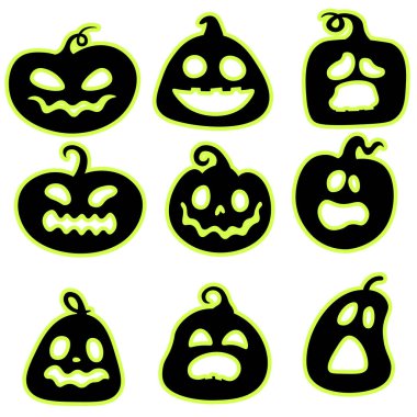 Bir çift balkabağı. Beyaz arkaplanda izole edilmiş illüstrasyon.