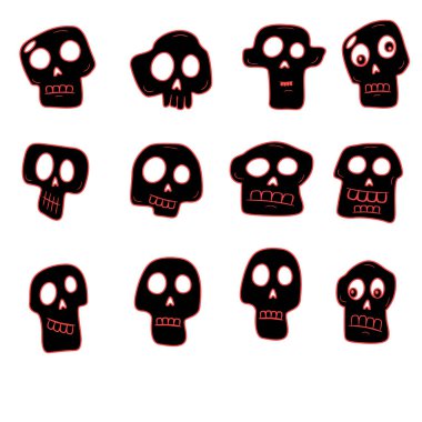 Cadılar Bayramı kafatasının vektör kümesi