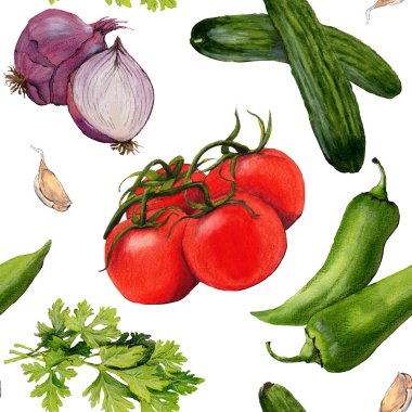 Beyaz arka planda izole edilmiş bir bitkinin suluboya deseni. Yüksek kalite çizim. Mutfak dekorasyonu, menü ve yemek çizimi için harika bir resim.