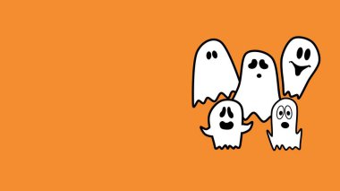 Fotokopi alanı olan hayaletin Cadılar Bayramı arkaplan çizimi