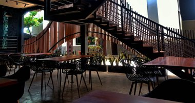 Sabahları kafenin güzel iç kısımları