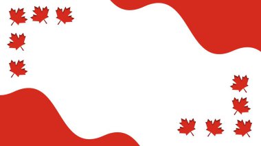 Kırmızı akçaağaç yaprağı illüstrasyonlu Kanada Günü arkaplan çizimi