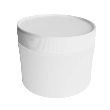 Beyaz arkaplanda izole edilmiş plastik kavanozlar