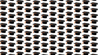 Mezuniyet günü arkaplan çizimi ile mezuniyet şapkası