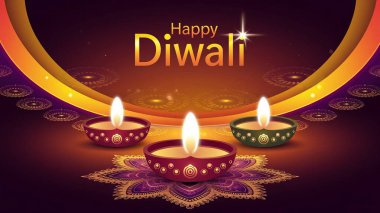 Landscape diwali themed design clipart