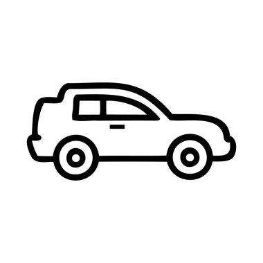 Car icon symbol black line art eps vector files clipart