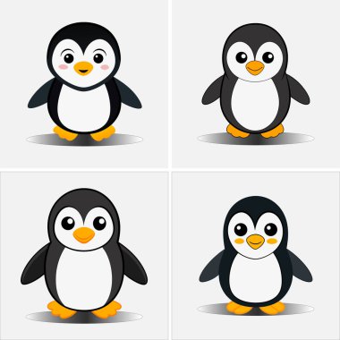 şirin penguen vektör resimleme