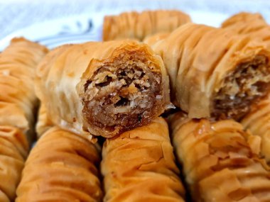 Lezzetli Asya yemeklerinin yakın görüntüsü