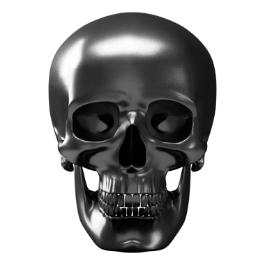 Siyah bir arka plan ile insan kafatası.