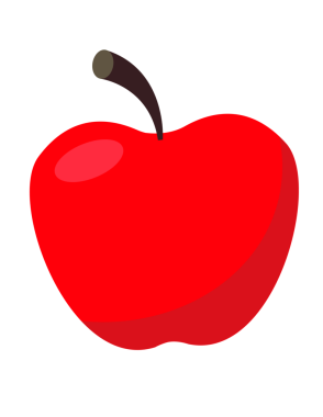 Kırmızı elma, illüstrasyon, beyaz arkaplanda vektör.