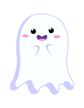 Tatlı hayalet çizgi film simgesi izole edildi