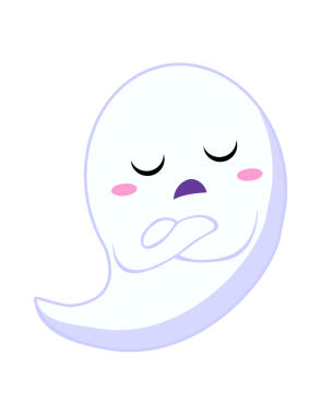 izole edilmiş kawaii hayalet simgesi