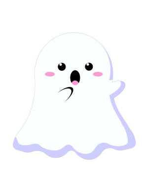 izole edilmiş hayalet emoji çizgi film etiketi