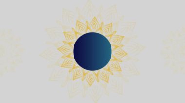 Mandala ve altın desenli mavi kart