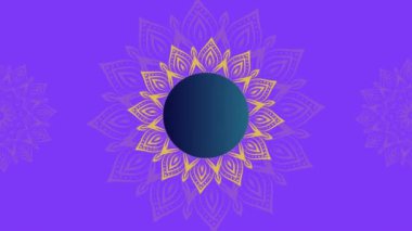 Mandala ve yuvarlak süslemeli mavi arkaplan