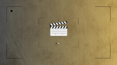 Üç boyutlu film şeritli boş film alkışlama tahtası