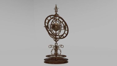 Armillary sphere with white background. clipart