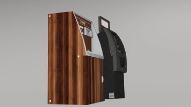 ATM Makinesi ve Para Birimi Değişiklik Makinesi 4k fotoğraf 2024.