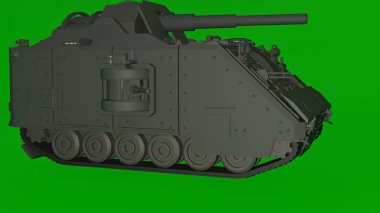 Yeşil arkaplan ile Siyah Tank