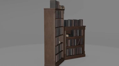 Kitaplı kitaplık 4k fotoğraf 2024.