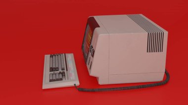 Beyaz, yeşil ya da kırmızı arkaplan ile Kişisel Bilgisayarı Geliştir