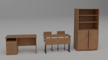 Beyaz ekranlı ahşap kitaplık