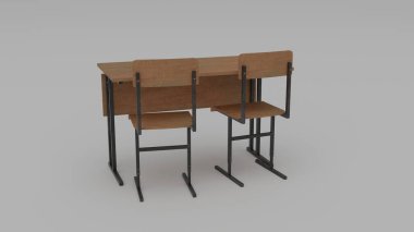 Okul ahşap masası ve tahta sandalye. 4K fotoğraf mobilyası. # mobilya # masa # sandalye.