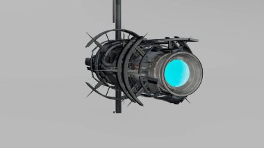 Siyah beyaz arkaplan ile Uzay Teleskopu.