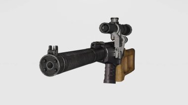 Vss vintorez silahı ve farklı bir arka plan 4k fotoğrafı..