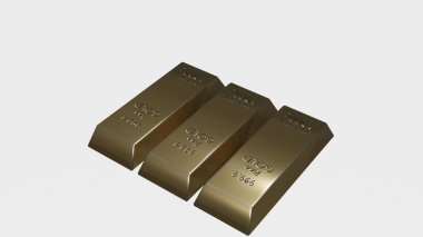 Beyaz arkaplanı olan Altın Tuğla