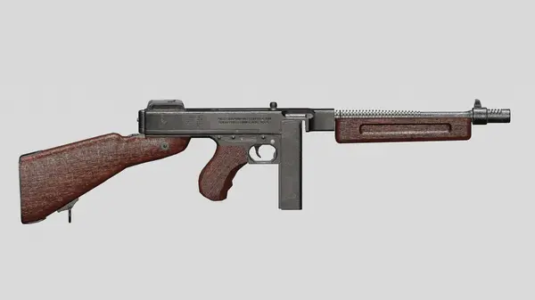 Thompson hafif makineli tüfeği beyaz arkaplan