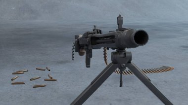 Makineli Tüfek MG3 (MG1A3) ve farklı açı görüntüsü 4k.