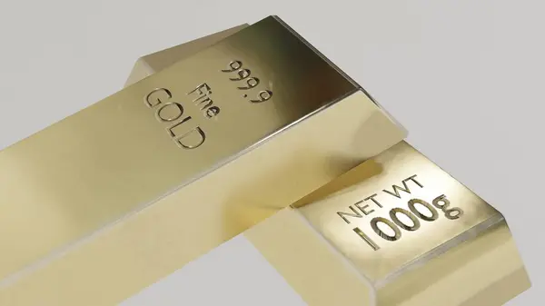 Beyaz arkaplanı olan altın tuğla