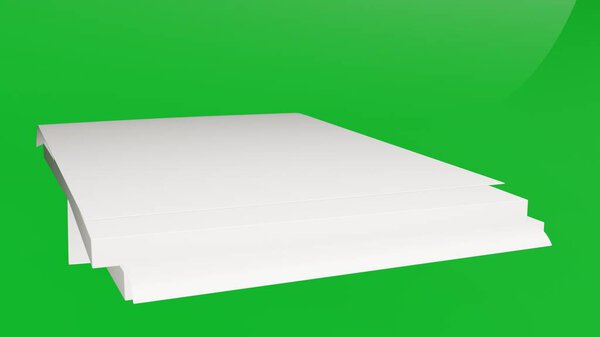 Blank Paper Stack with green background