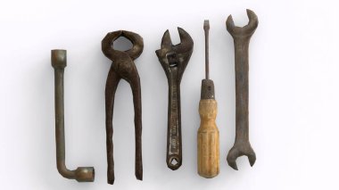 carpenter's tools with white background clipart