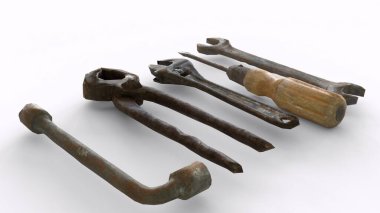 Beyaz arkaplan ile marangoz araçları