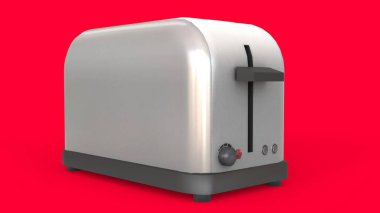 Kırmızı arkaplanı olan elektrikli tost makinesi
