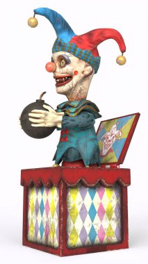 Beyaz arkaplan ile kutuda joker