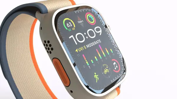 beyaz arkaplan ile akıllı saat