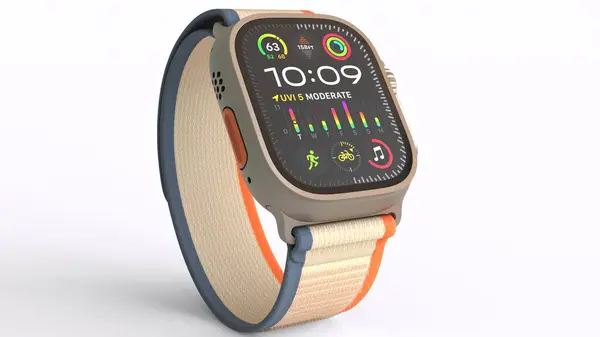 beyaz arkaplan ile akıllı saat