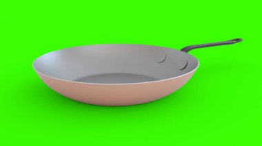 Yeşil arka planı olan bakır çatal bıçaklar