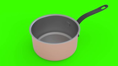 Yeşil arka planı olan bakır çatal bıçaklar