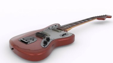 Beyaz arka plan ile gitar