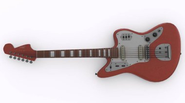 Beyaz arka plan ile gitar