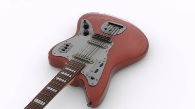 Beyaz arka plan ile gitar