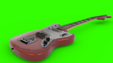 yeşil arkaplan ile gitar